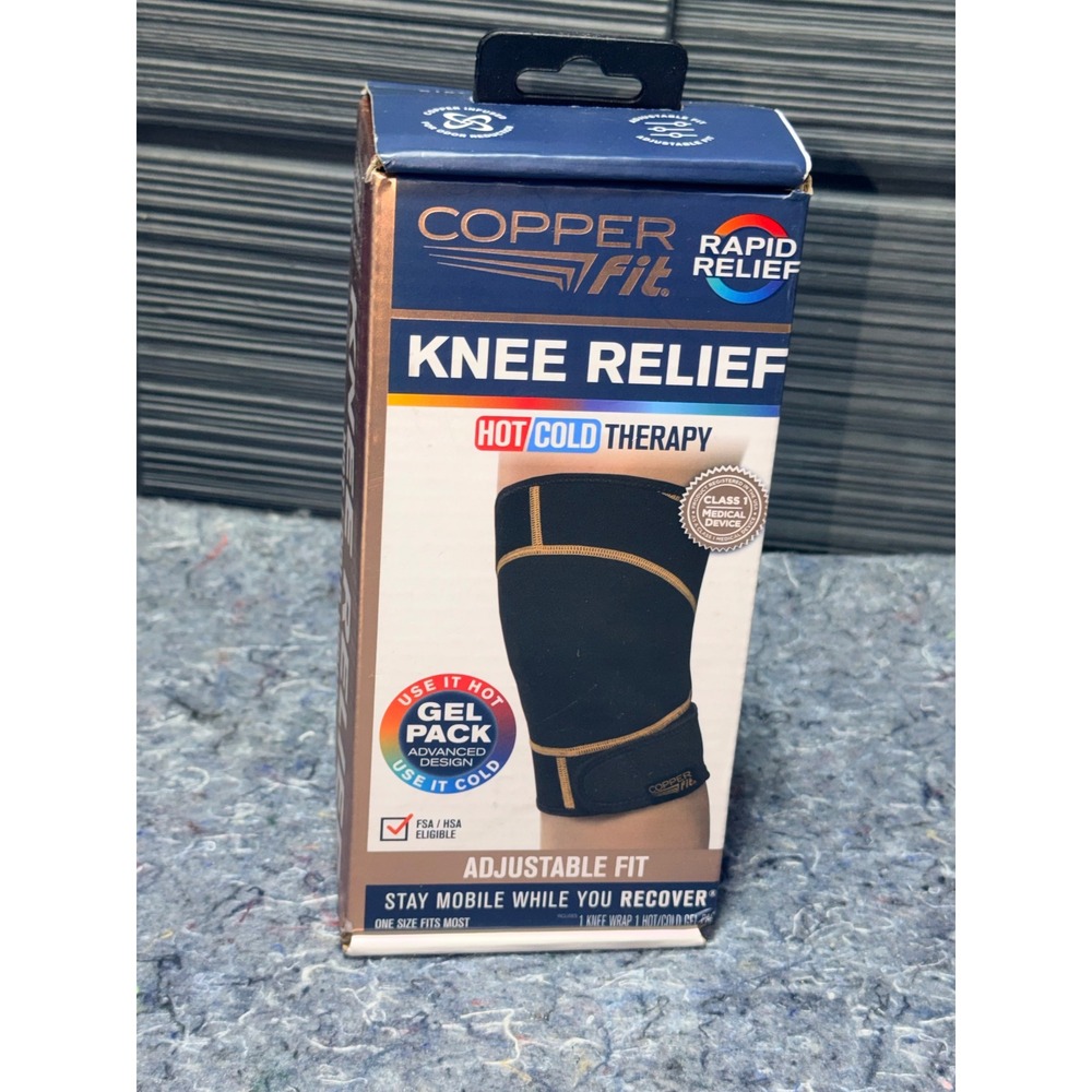 Copper Fit Rapid Relief Knee Relief Hot Cold Therapy Wrap Adjustable One Size